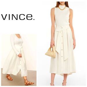 New. Vince Belted Button-Front Skirt. 1X. Retails $410